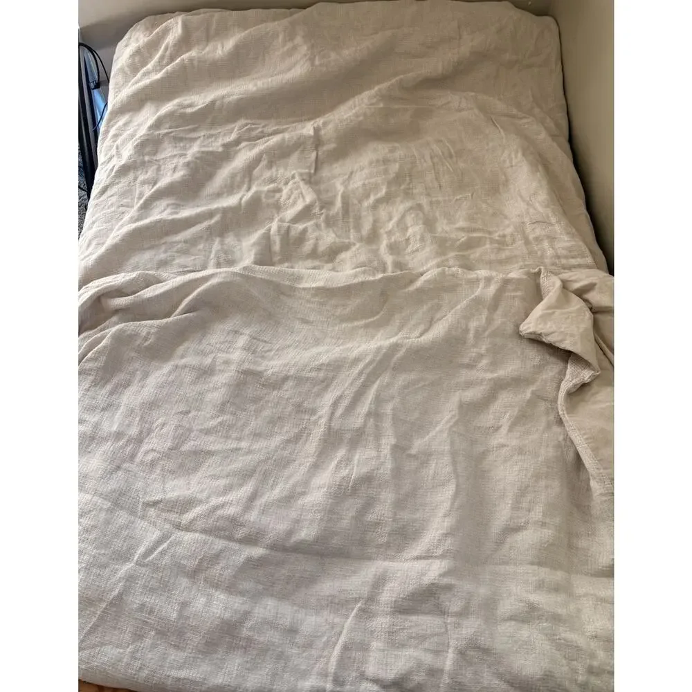 Pottery Barn Linen Flax Button Closure duvet Cover Size Queen Beige Ba